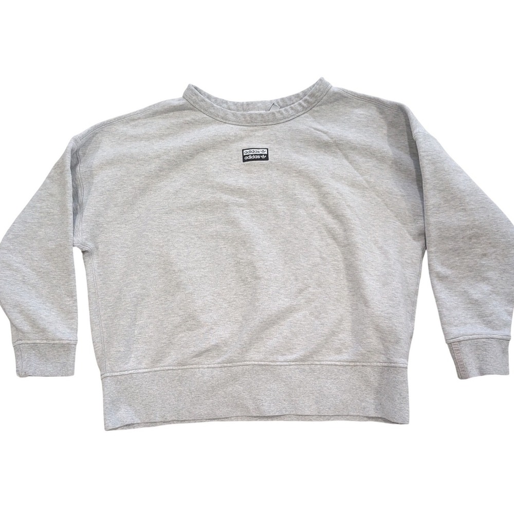 ADIDAS Originals Womens RYV Crewneck Sweatshirt Gray Boxy Cropped Large ED7143